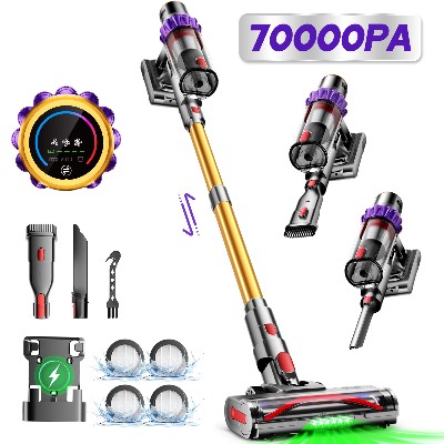 Odkurzacz bezprzewodowy Daccormax 70KPa odkurzacz pionowy inteligentnym ekranem dotykowym 3stopniowa regulacja prędkości mocne czyszczenie do domu