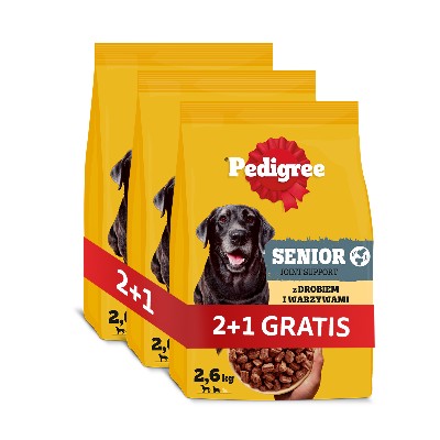 PEDIGREE Senior drobiem warzywami 3x26 kg sucha karma dla starszych psów