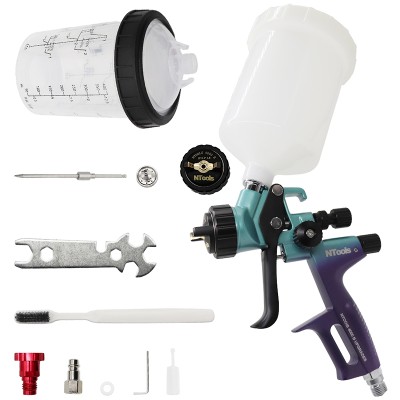 Dysza pistoletu natryskowego 13 18 mm zbiornikiem mieszającym 400CC adapterem Pistolet do lakieru samochodowego Opryskiwacz do lakieru HVLP 4000B Pistolet natryskowy pneumatyczny