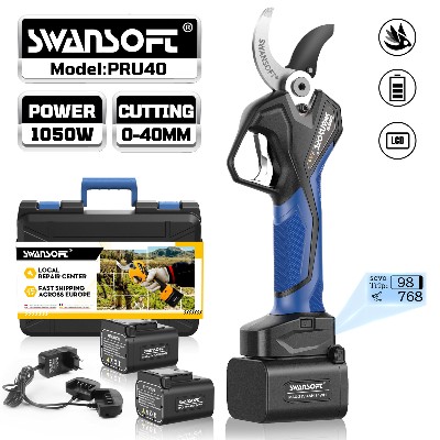 Swansoft SWPRU40 sekator bezprzewodowe akumulatorem 4Ah średnicy 40mm sekator zasilany bateria profesjonalna