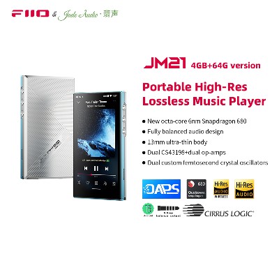 FiiO JM21 464GB Odtwarzacz muzyczny HiRes Androidem 13 MP3 procesorem Snapdragon 680 Bluetooth WiFi USB DAC
