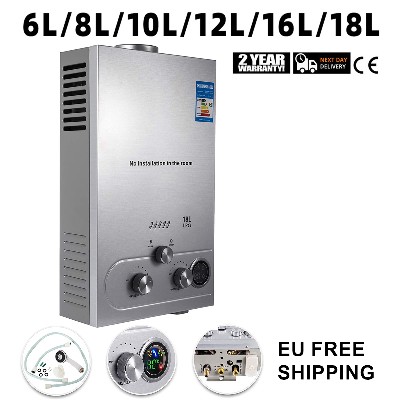 VEVOR LPG podgrzewacz ciepłej wody gaz propanowy LPG bezzbiornikowy 6810121618L 48GPM zestaw podgrzewacza wody na gaz propanowy ze stali nierdzewnej