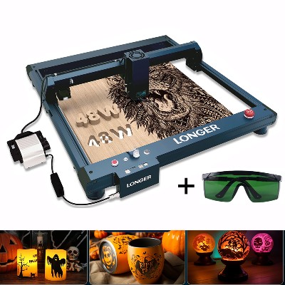 Długa maszyna do cięcia grawerowania laserowego B1 48W zestaw wspomagający pompą powietrza DIY prezenty na Halloween Boże Narodzenie narzędzia CNC