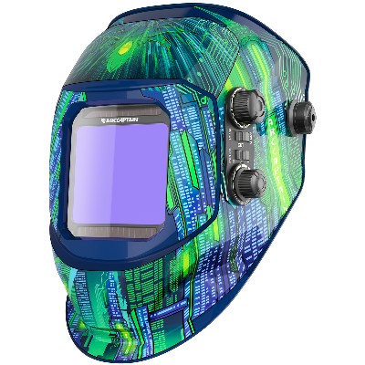 Maska spawalnicza ARCCAPTAIN MIG MAG TIG automatycznym przyciemnianiem czujniki zasilana solarnie szeroki zakres zaciemnienia 4913 nylonowa osłona spawalnicza