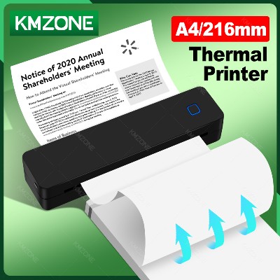 Drukarka termiczna Bluetooth A4 obsługująca formaty 4A4 przenośne bezprzewodowe urządzenie do drukowania idealne podróży papier termiczny A4