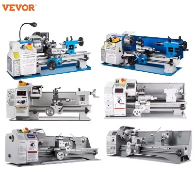 Tokarka metalowa VEVOR Mini 7x14 cali 550W do gwintowania metalowych zębatek precyzyjny uchwyt 4calowy szczękami do przedmiotów kwadratowych okrągłych