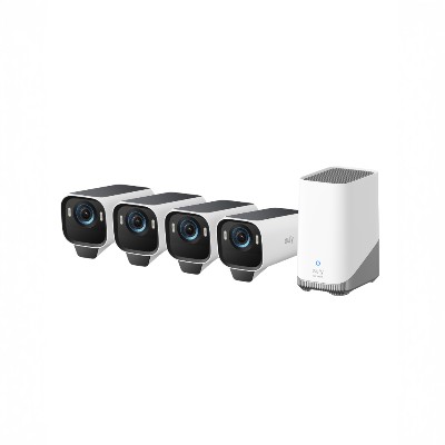 eufyCam S3 Pro 4Cam Kit Kamera Solarna Zewnętrzna Bezprzewodowa Kolorowy Tryb Nocny Kamera Bezpieczeństwa 4K Panelem Solarnym Rozpoznawaniem AI