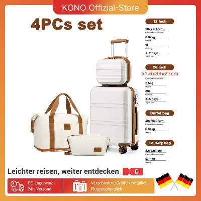 KONO 4częściowy zestaw walizek 55 cm walizka kosmetyczka walizka kosmetyczka torba podróżna kosmetyczka podróżna