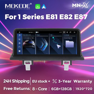 MEKEDE Android 14 Stereo Auto Radio CarPlay Nawigacja Samochodowa Dla BMW Serii E87 E81 E88 E87 Rdzeniowy 4G BT Multimedialny Odtwarzacz Wideo