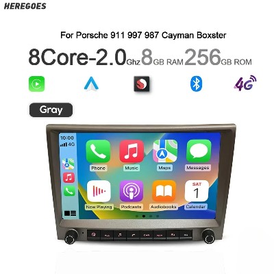 720P Auto Android 14 Dla Porsche Cayman 911 987 Boxster 997 CarPlay Radio samochodowe GPS Nawigacja multimedialna 4GB Bluetooth Wifi