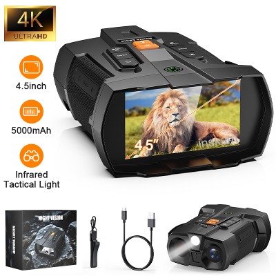 Lornetka noktowizyjna 4K dużym ekranem 45 cala gogle noktowizyjne akumulatorem 5000mAh teleskop noktowizyjny na podczerwień zasięgu 800m całkowitej ciemności