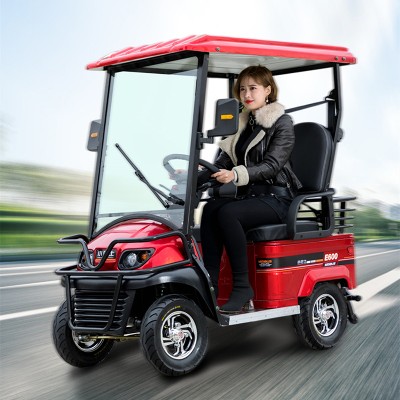 Nowy 4miejscowy mini autobus elektryczny czterokołowy dachem sceniczny samochód zwiedzający dwurzędowy skuter elektryczny wózek golfowy