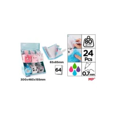 Pluszowy notes długopisem Mini 4w1 24 szt
