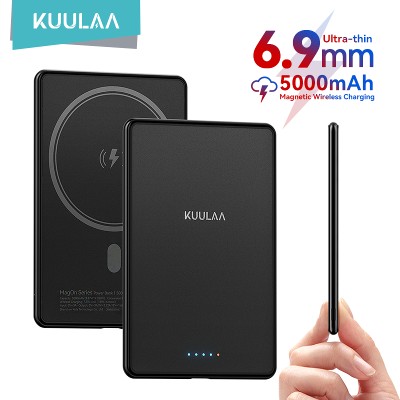 KUULAA Cienki bezprzewodowy power bank magnetyczny 5000 mAh Przenośne szybkie ładowanie 20 Bateria zewnętrzna do Magsafe do iPhonea 16 15 14 13