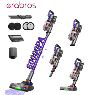 Odkurzacz bezprzewodowy Erabros EV3 moc ssania 500W 60Kpa czas pracy 60 minut samostojący inteligentny odkurzacz bezprzewodowy do domu odkurzacz ręczny