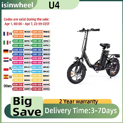 Rower elektryczny Isinwheel U4 Premium wersja dla dorosłych silnik 500W bateria litowa opony 16 cali składany miejski rower elektryczny do dojazdów do pracy