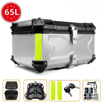 Kufer motocyklowy 55L 65L aluminiowy kufer motocyklowy wodoodporny kufer na kask kufer tylny na motocykl walizki do przechowywania bagażu