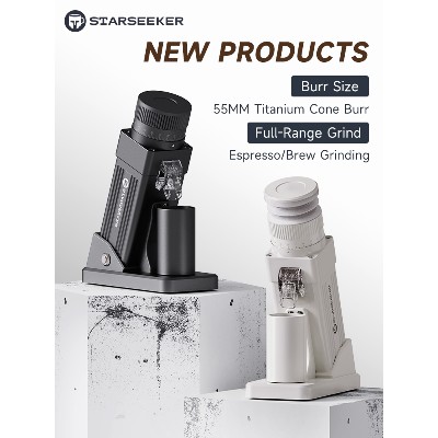STARSEEKER E55Pro Elektryczny Młynek do Kawy 55MM Stożkowe Żarnytki Tytanowe Bezstopniowa Regulacja Espresso Kawę Mieląca Młynek do Ziaren Kawy
