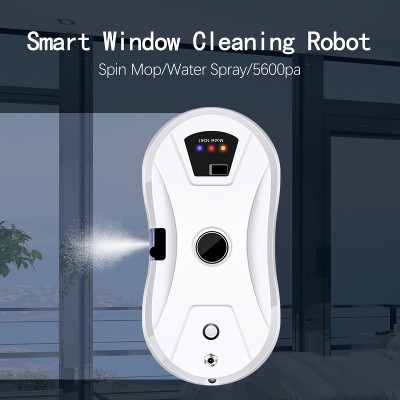 Robot do czyszczenia okien 5600Pa automatycznym rozpylaniem wody zabezpieczeniem przed upadkiem zdalnym sterowaniem do czyszczenia szkłapłyteksufitów