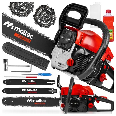 Piła Łańcuchowa MalTec MasterCut5700W Spalinowa Pilarka Prowadnice Olej 57km Duży Zestaw Mocna