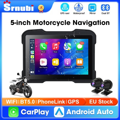 Przenośny 5calowy motocyklowy nawigacja GPS Bezprzewodowy Carplay Android Auto IPX7 Wodoodporny wyświetlacz LCD Moto Monitor Dual BT50