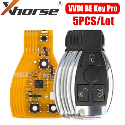 Xhorse VVDI BE Key Pro Yellow Color Verion No Points with Smart Key Shell Buttons4 Buttons with Panic for Mercedes Benz 5PCS