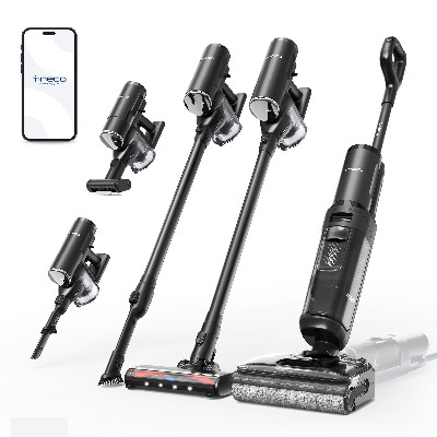 Zestaw odkurzacza Tineco FLOOR ONE Switch S7 Stretch do pracy na mokro sucho oraz odkurzacza akumulatorowego 5w1 funkcją Flash Dry samooczyszczania Dual Block systemem zapobiegającym