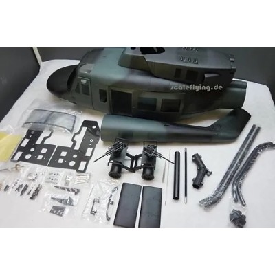 Dzwonek 600 skala UH1N kadłub pokrywa helikoptera RC obudowa włókna szklanego model Heli