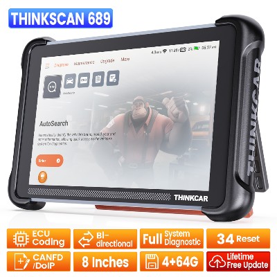 THINKCAR THINKSCAN 689 Dwukierunkowe Profesjonalne Narzędzia Diagnostyczne do Samochodów CANFD DOIP Kodowanie ECU 34 Resety Pełna Diagnostyka Systemowa Skaner Obd2