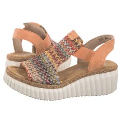 Sandały Pomarańczowe 6917292 Multi RI268b Rieker