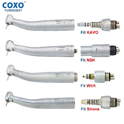 COXO Dental Turbine Fiber Optic High Speed Handpiece Air Rotor StandardTorque Head LED Coupler 6pin Fit KAVO NSK Sirona WH