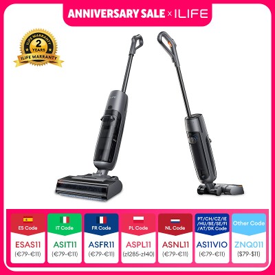 ILIFE W90 Pro Bezprzewodowy Mop Elektryczny do Czyszczenia na Mokro Sucho Inteligentny Ssanie 7000Pa Samoczyszczący się Minutę Duży Podwójny Zbiornik na Wodę Ulepszony Model W90