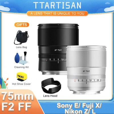TTArtisan 75mm F2 AF Auto Focus Prime Obiektyw pełnoklatkowy automatycznym ustawianiem ostrości do Fuji Nikon Sony FE Z6II ZFC Z8 Z9 A7CII A7R a7m XT50