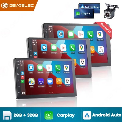 Android 13 Radio samochodowe CarPlay Android odtwarzacz Auto Multimedia DIN uniwersalny 7910 cal samochodowe Stereo WiFi nawigacja GPS kamera USB RDS