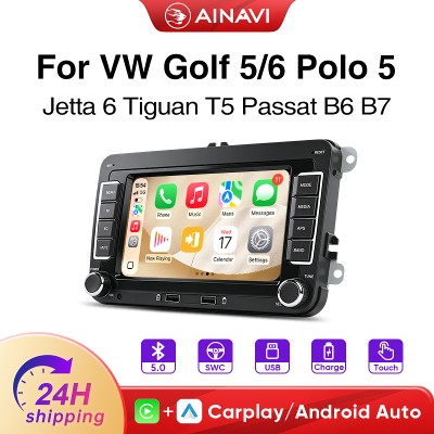 AINAVI 7calowe radio samochodowe do VW Golf T5 Polo Passat B6 B7 Tiguan Jetta MK Bezprzewodowy Carplay Android Auto Multimedialny system samochodowy BT din