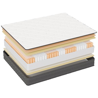 Materac rdzeniem sprężyn kieszeniowych 90140160180200 22 cm materac 7zonowy pianką komfortową stabilnym wsparciem H4