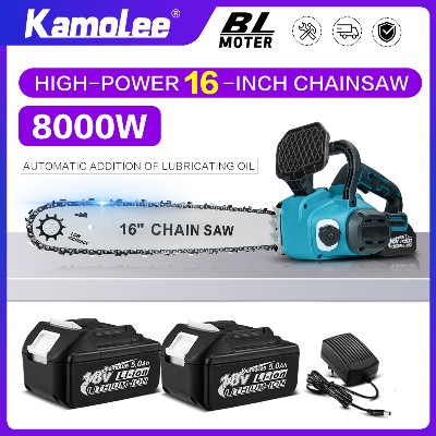 Kamolee16 calowa 8000W bezprzewodowa bezszczotkowa piła łańcuchowa dużej mocy automatycznym dodatkiem olej smarowyolej smarowy narzędzie do drewna
