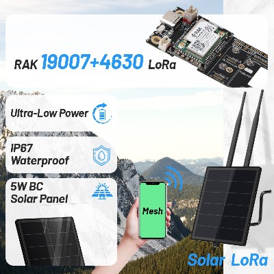 D5L Solar Node RAK4631 Bezprzewodowy Zestaw WisBlock Meshtastic dla LoRaWAN RAK19007 Baterią 868915MHz Antena Wzmacniacz Sygnału Solar Node