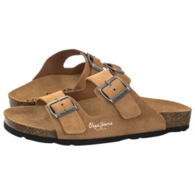 Klapki Oban Suede Cognac Brown PLS80009 879 PE40b Pepe Jeans