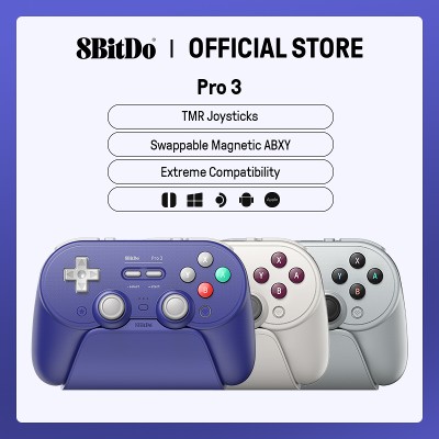 Bezprzewodowy kontroler do gier 8BitDo Pro dla Switch 12 Windows Apple joystickami TMR przełączalnymi spustami wymiennymi przyciskami