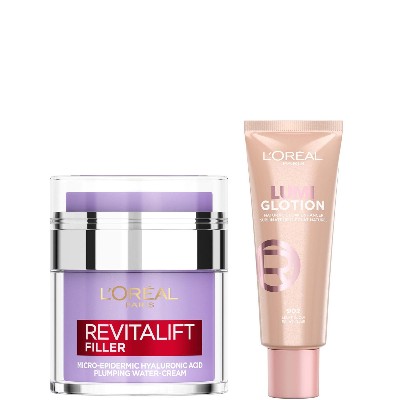 LOréal Paris Hyaluronic Filler Water Cream Lumi Glotion Bundle Various Shades 902 Light Glow