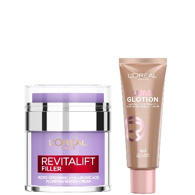 LOréal Paris Hyaluronic Filler Water Cream Lumi Glotion Bundle Various Shades 903 Medium Glow