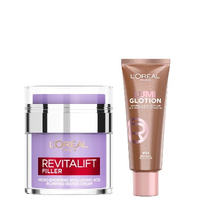 LOréal Paris Hyaluronic Filler Water Cream Lumi Glotion Bundle Various Shades 904 Deep Glow