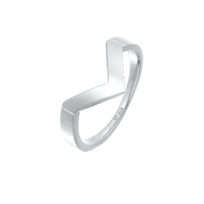 Elli PREMIUM Damski kształcie litery Geo Basic rodowanym srebrze 925 Sterling Silver Pierścionki ct