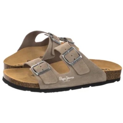 Klapki Oban Suede Taupe Beige PLS80009 951 PE40c Pepe Jeans