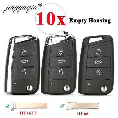 jingyuqin 10 szt Obudowa kluczyka samochodowego 34 przyciskami do VW Golf GTI MK7 B8 Touran Skoda Octavia A7 Seat Hu66 Hu162t