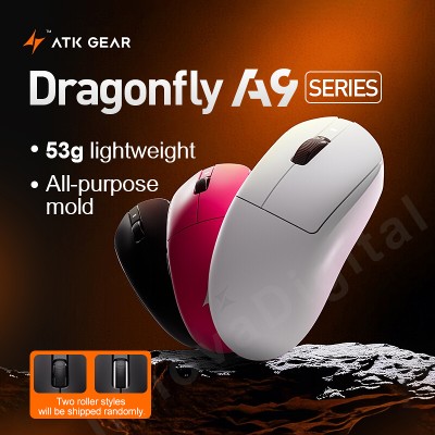 ATK Dragonfly A9 Ultra Bezprzewodowa Mysz Gamingowa PAW3950 Ultralekka Ergonomiczna Mysz Esportowa Trimode dla Graczy FPS A9 SE Plus