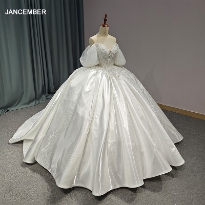 Vestidos de baile vestidos de novia vestidos de novia de expertamiento de la Corte con cuello hombros abiertos DY1247