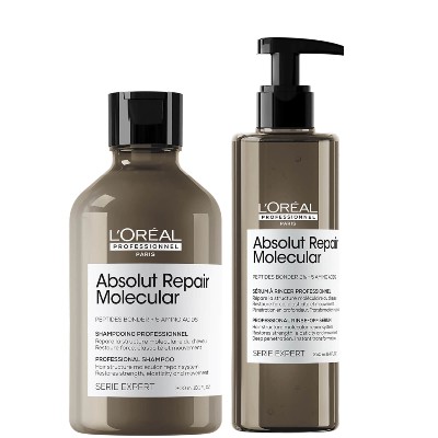 LOréal Professionnel Serie Expert Absolut Repair Molecular Shampoo and Rinseoff Serum Duo for Damaged Hair
