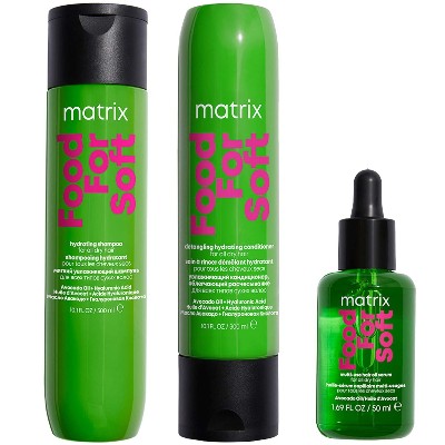 Matrix Food for Soft Hydrating Shampoo Conditioner and Hair Oil with Avocado Oil and Hyaluronic Acid for Dry Hair Routine